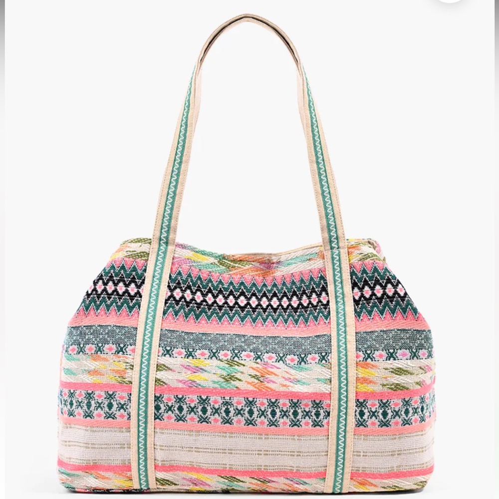 New America & Beyond Daphne Embellished Multi-Colored Hand beaded Tote - Picture 2 of 7